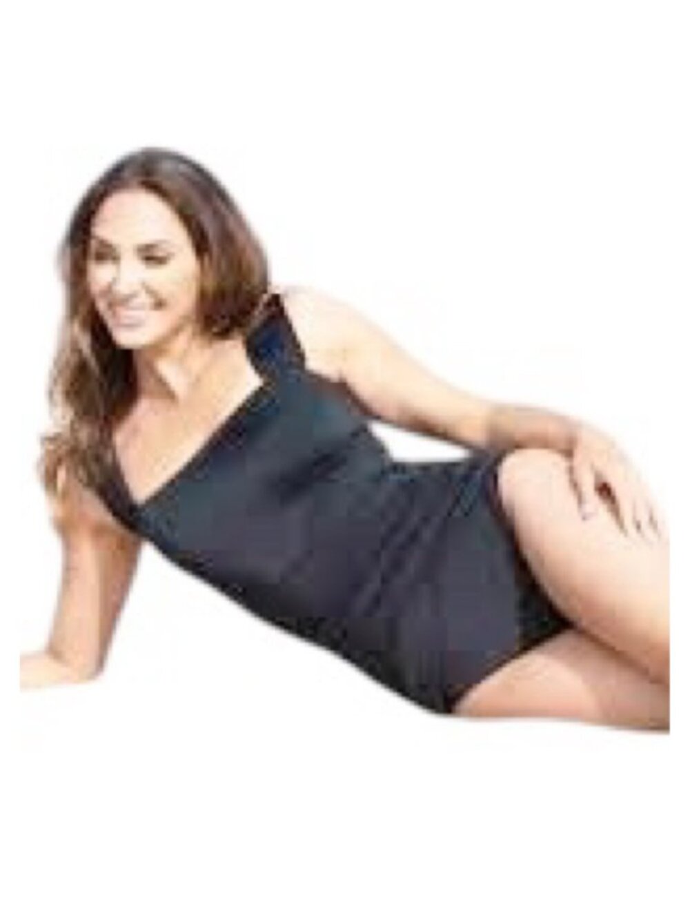 NWT Fit 4U Tummy Black Ruched One Piece Swim Suit 16